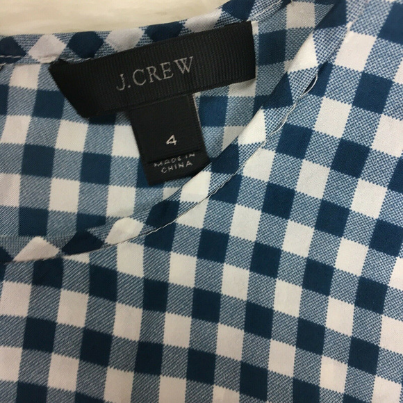 J Crew Hem Silk Top in Gingham - Picture 2 of 4